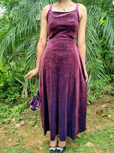 Velvet A-Line Maxi Dress(offer For 2days)