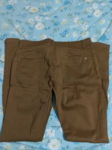 Denim Skinny Fit Jeans - Tan Colour