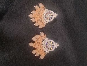 Blush Beaded Statement Earrings