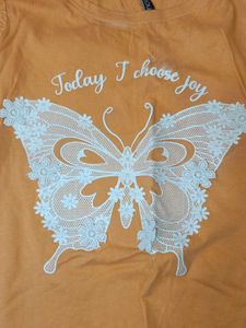 Orange Butterfly Graphic Tee