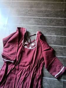 Maroon Embroidered Salwar Suit