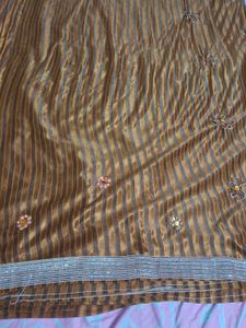 Embroidered Brown Saree