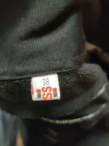 Black Track Jacket with White Stripes