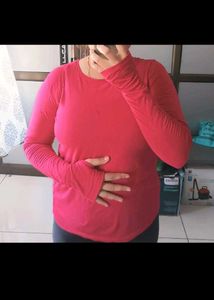 Red Long Sleeve Top