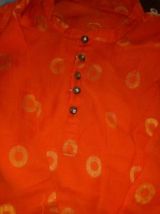 Orange Mirror Kurti