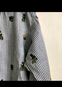 Cold Shoulder Striped Top.