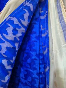 Royal Blue and white saree