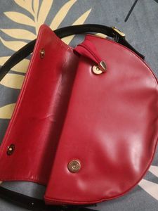 Red Half-Moon Bag