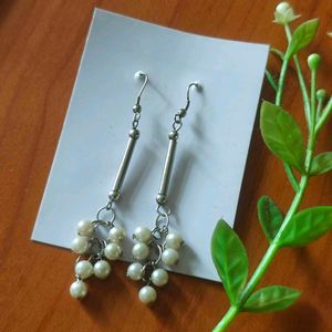 🆕 White Pearl Long Earrings