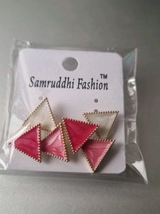 Triangle Fashion Red Earrings