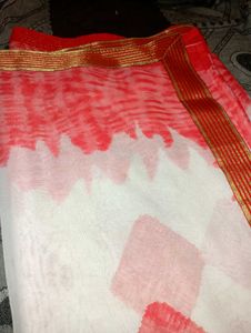 Red Chiffon Saree