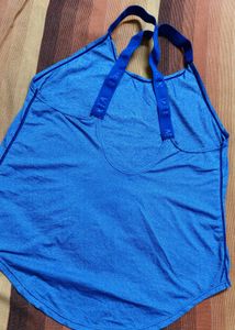 WBX Women Dri Fit Cross Back Blue Tank Top