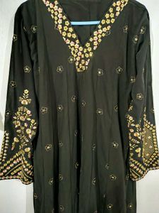 Beautiful Black Embroidered Kurta Set