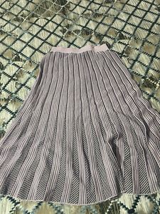 Striped Pleated Skirt
