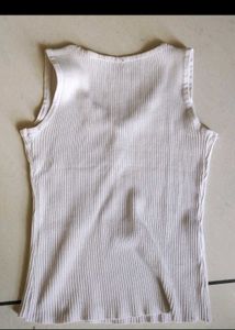 White Ribbed Tank Top