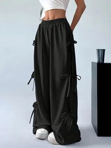 Y2k Strap Bow Wide Leg Korean Baggy Pants
