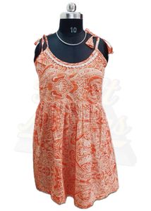Orange Paisley Tie-Strap Tank