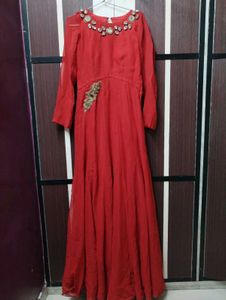 Elegant Maroon Embellished Anarkali