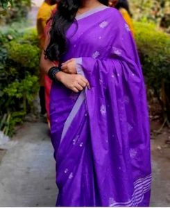 Elegant Purple Saree with white blouse bust 36