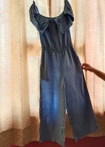 Blue Off-Shoulder Jumpsuit