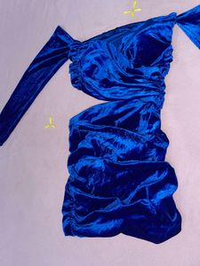 Blue Velvet Party Dress