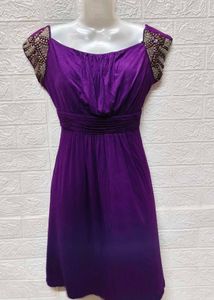 Purple Party Dress M Size