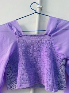 Purple Puff Sleeve Top