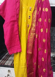 Kurta Set With Banarasi Dupatta Designer Pant