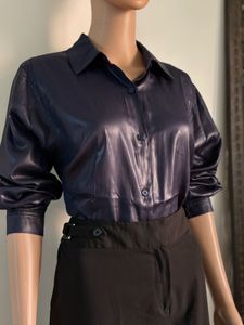 Navy Blue Shiny Shirt