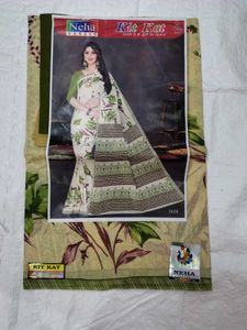 100% Pure Cotton Saree With Blouse And Peticoat
