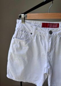 GUESS White Denim Shorts