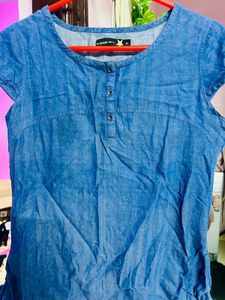 Chambray Button-Up Top