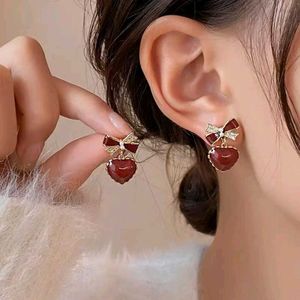 Heart &amp; Bow Dangle Earrings