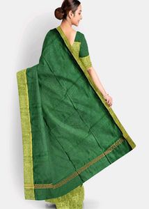 Elegant Green &amp; Gold Saree
