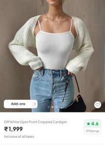 Cropped Open Front Cardigan