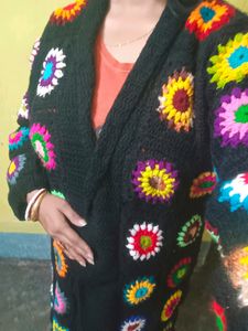 Hand Made Beautiful Multi Colour Woolen Jacket