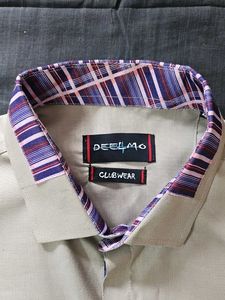42L Designer Solid Grey Collared Casual Shirt