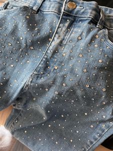 embellished rhinestones high waist Denim Jeans
