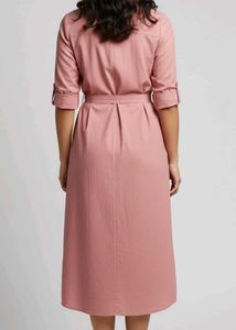 Dusty Rose Shirt Dress with Belt 🌸