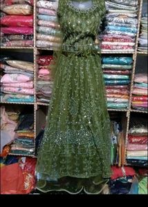 Green Embellished Lehenga Choli