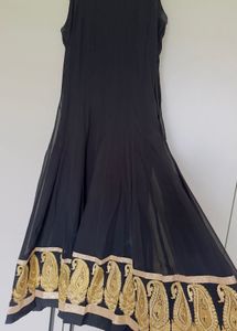 Black With Gold Embroidery Anarkali Suit