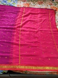 Magenta With Golden Pink Saree