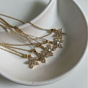 Flower Crystal Pendant Necklace