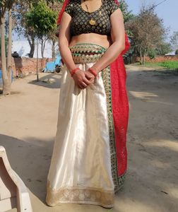 Partywear Cream Colour Lahnga