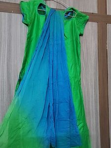 Green 💚 Kurti With Dupatta