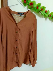 🤎Forever 21 Brand Women Shirt With Back Net Work