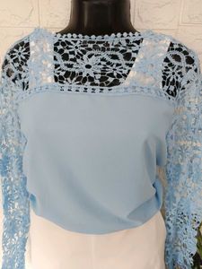 Imported Blue Lace Top