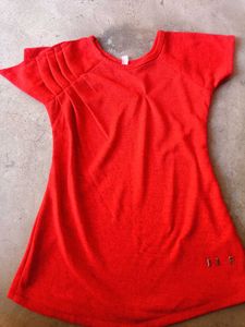 Red Stylish Top For 8-10 Years Girls