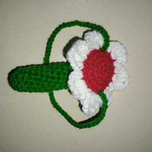 Crochet Flower lipstick holder