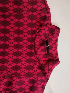 Red Argyle Dress